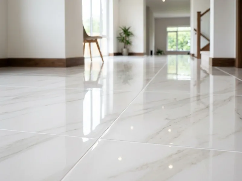 Carrelage brillant et impeccable après nettoyage professionnel