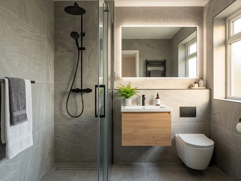 Salle de bain terminée après travaux d’étanchéité sous carrelage