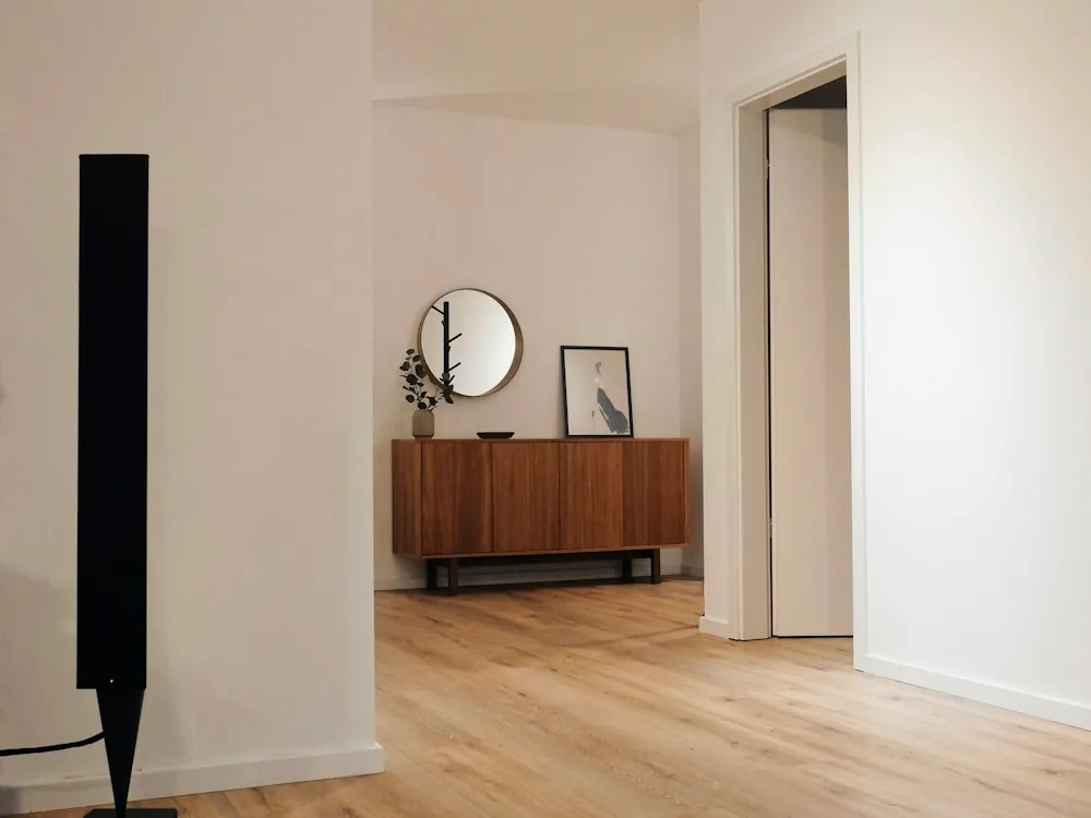 Détail de pose de parquet stratifié